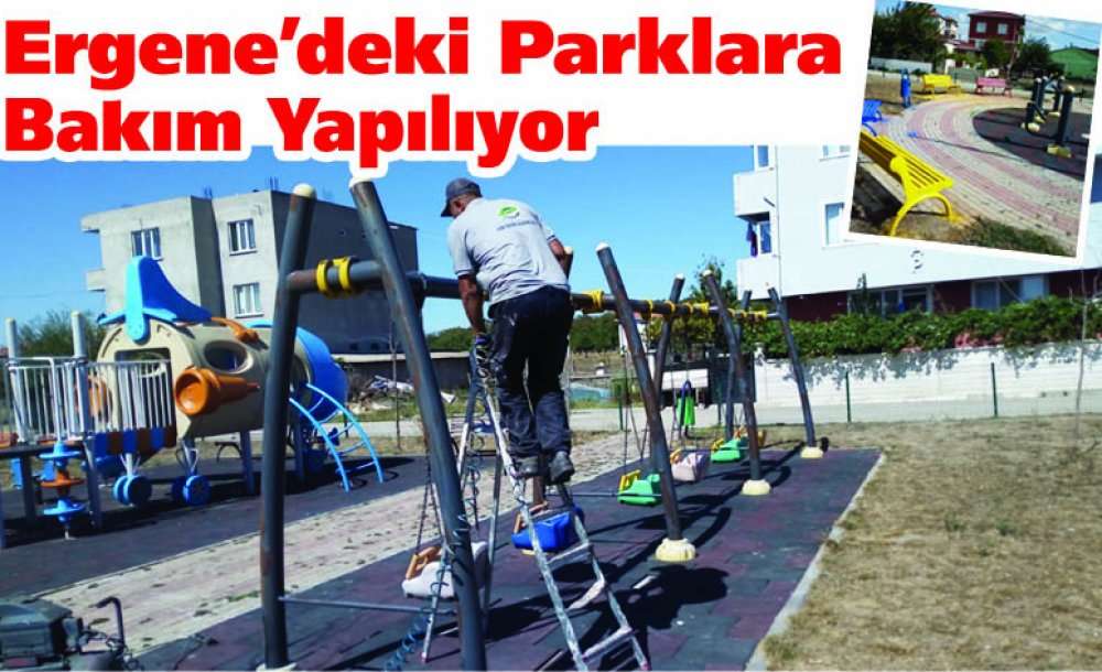 Ergene'deki Parklara Bakım Yapılıyor