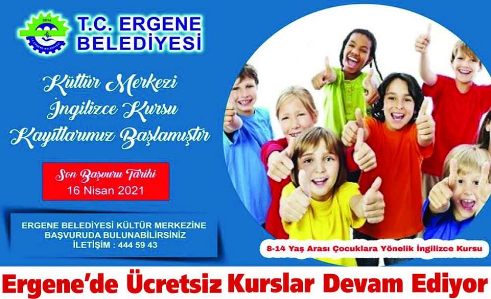 Ergene'de Ücretsiz Kurslar Devam Ediyor