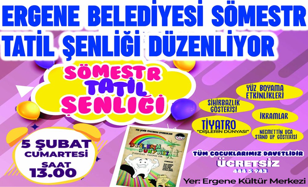 Ergene Belediyesi Sömestr Tatil Şenliği Düzenliyor