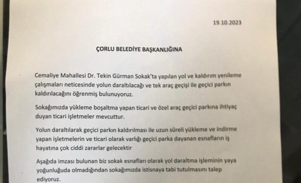 Bölge Esnafı Tek Taraflı Park Yeri İstiyor