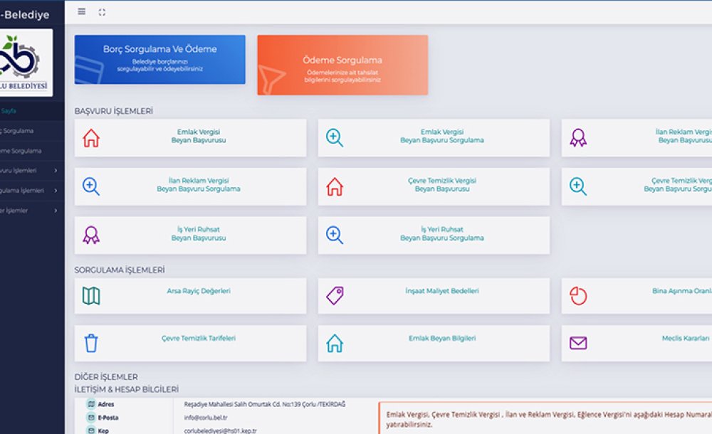 Çorlu Belediyesinde E-Beyan Sistemi Başladı