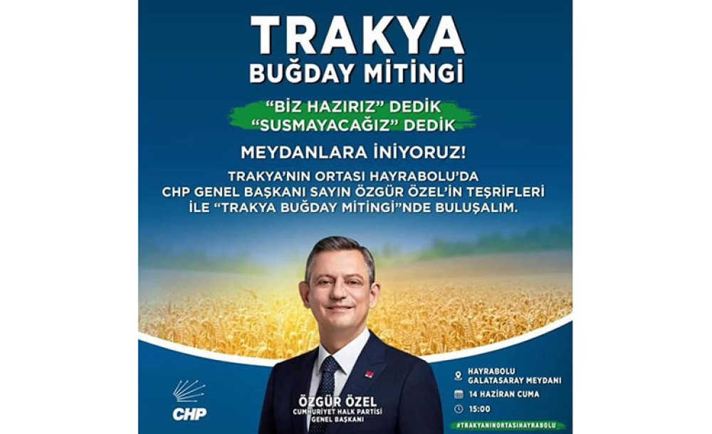 Özgür Özel Tekirdağ'a Geliyor